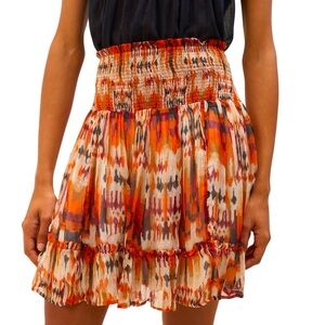 Anthropologie Abstract Mini Skirt Neutral Large NWT $98